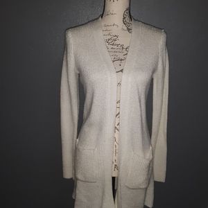 NO BOUNDARIES WHITE KNITTED CARDIGAN